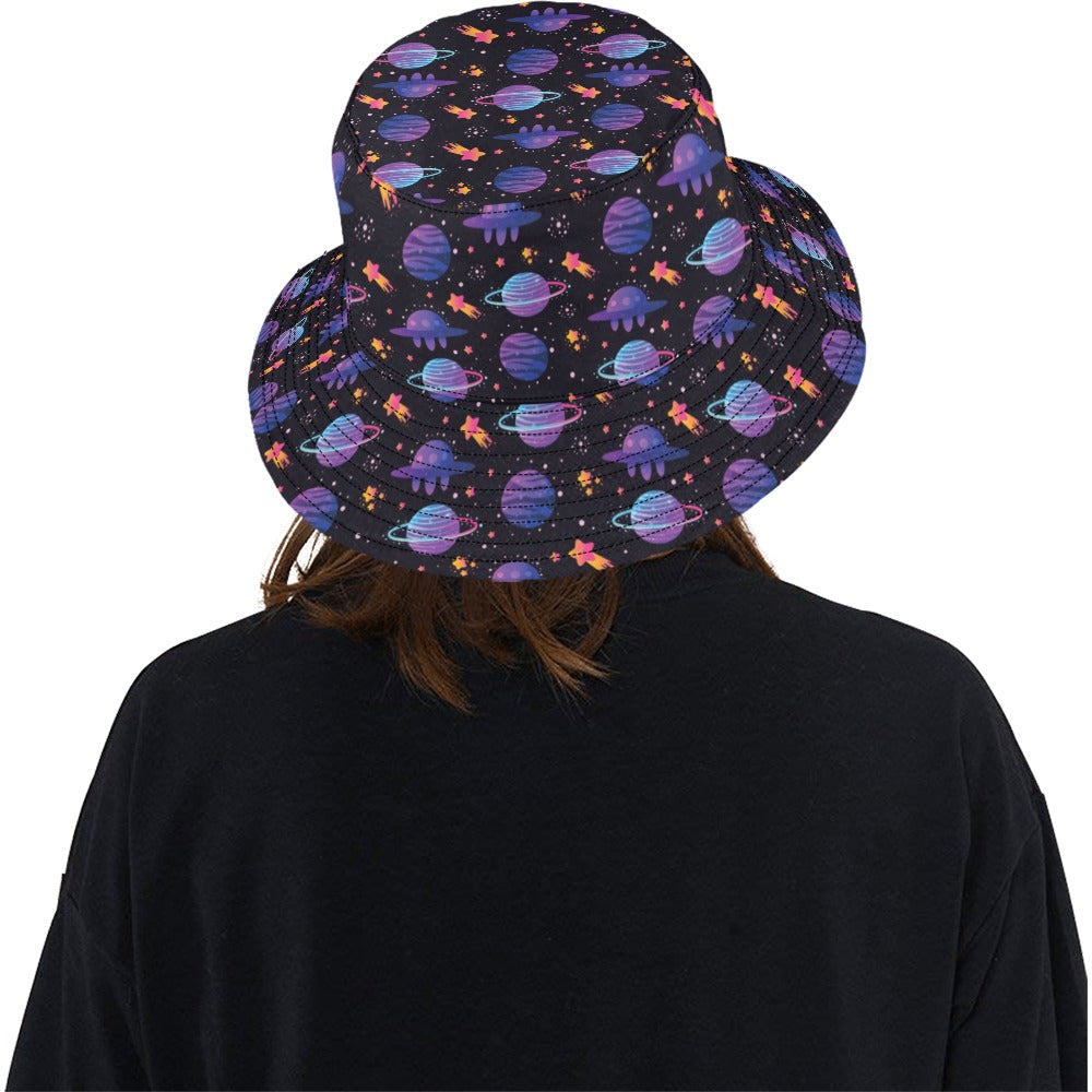 UFO Star Galaxy Print Design LKS308 Unisex Bucket Hat