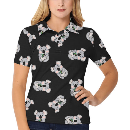 Koala Pattern Print Design 05 Women's Polo Shirt