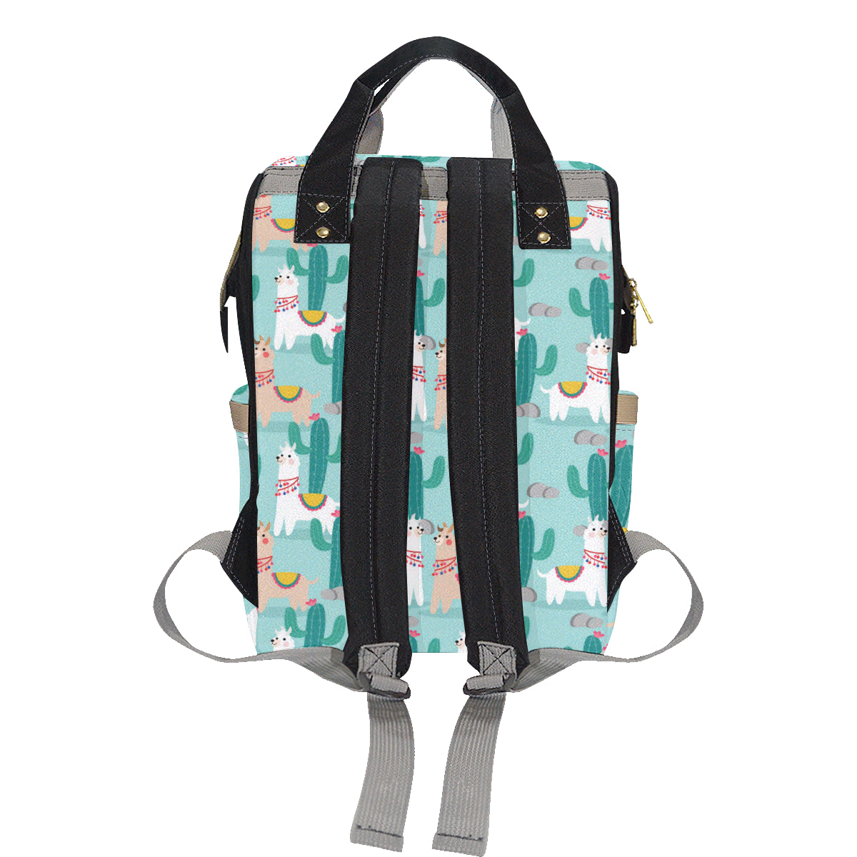 Llama Cactus Pattern Print Design 08 Diaper Bag Backpack