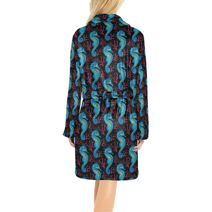 SeaHorse Print Design LKS401 Women's Fleece Robe