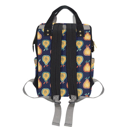 Pear Pattern Print Design PE03 Diaper Bag Backpack