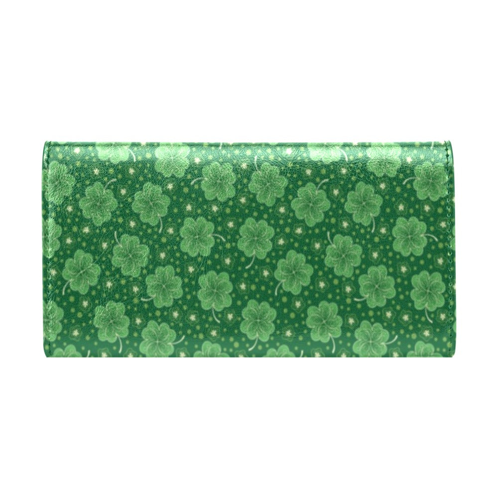 Shamrock Design Print Women's Trifold Wallet