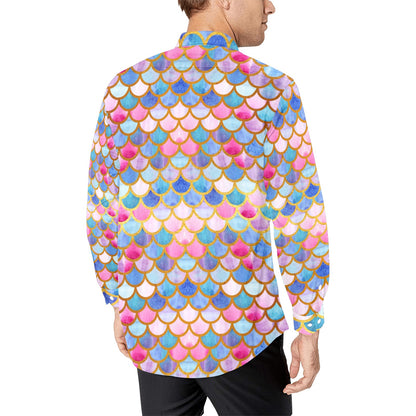 Scales Print Design LKS401 Men's Long Sleeve Dress Shirt
