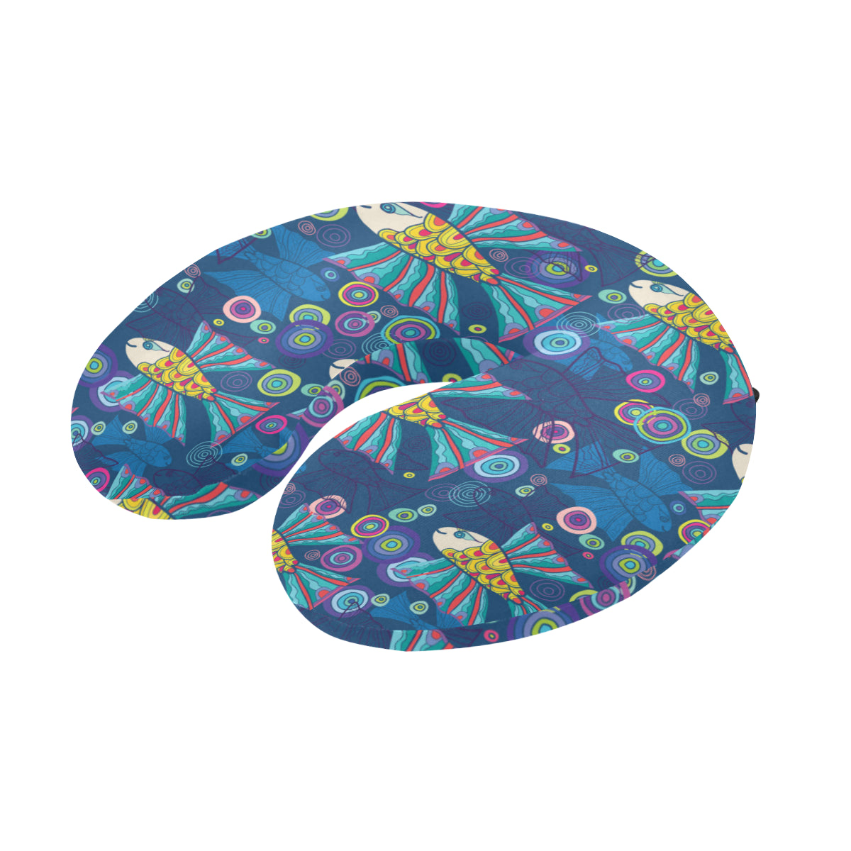 Flying Fish Pattern Print Design 01 U-Shaped Travel Neck Pillow