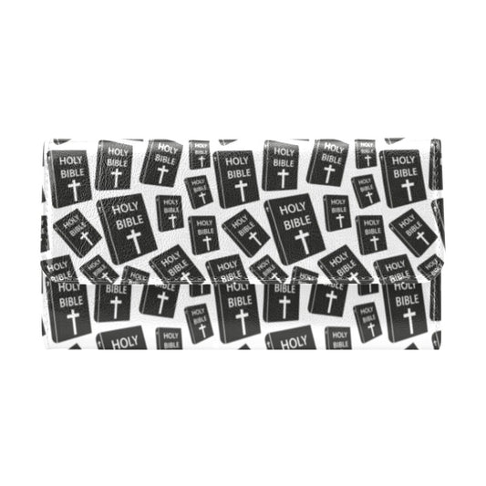 Christian Holy Bible Book Pattern Women's Trifold Wallet