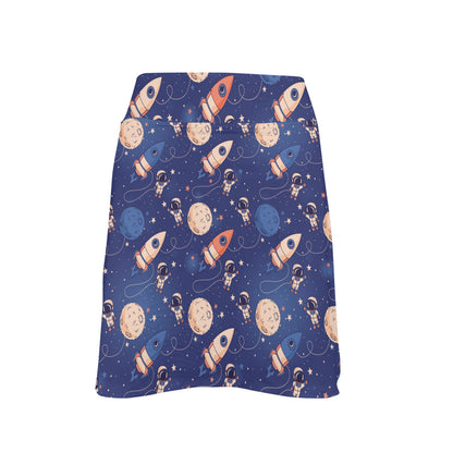 Space Astronaut Rocket Print Design LKS304 17" Golf & Pickleball Skort with Pockets