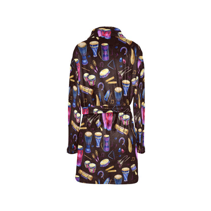 Percussion Neon Pattern Print Design 04 Women's Fleece Robe
