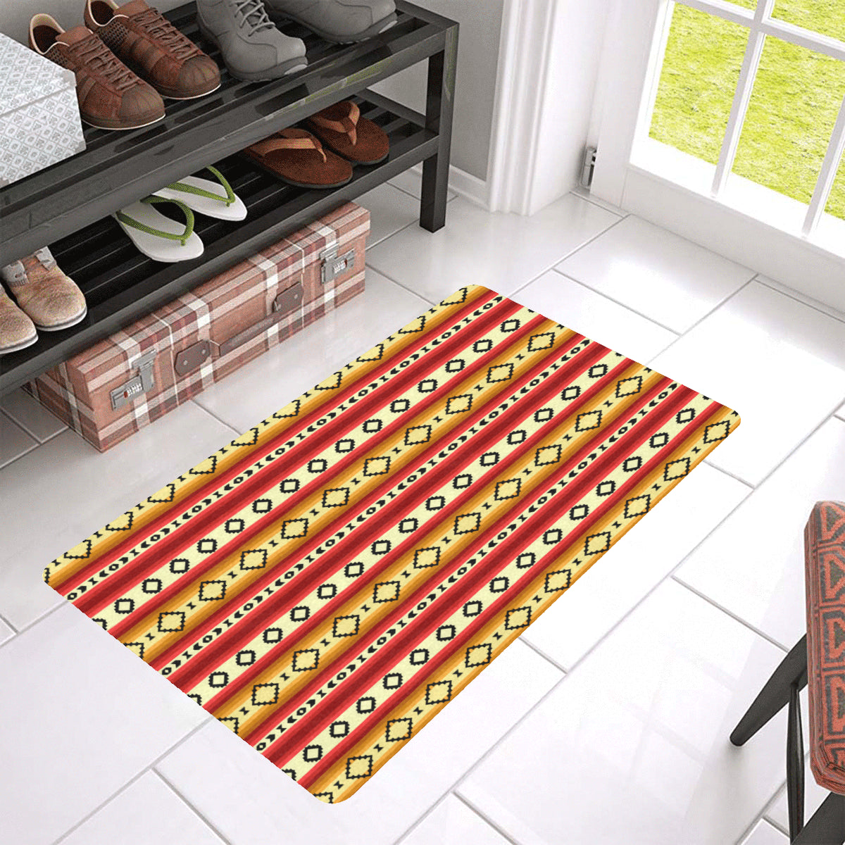 Serape Themed Rubber Doormat