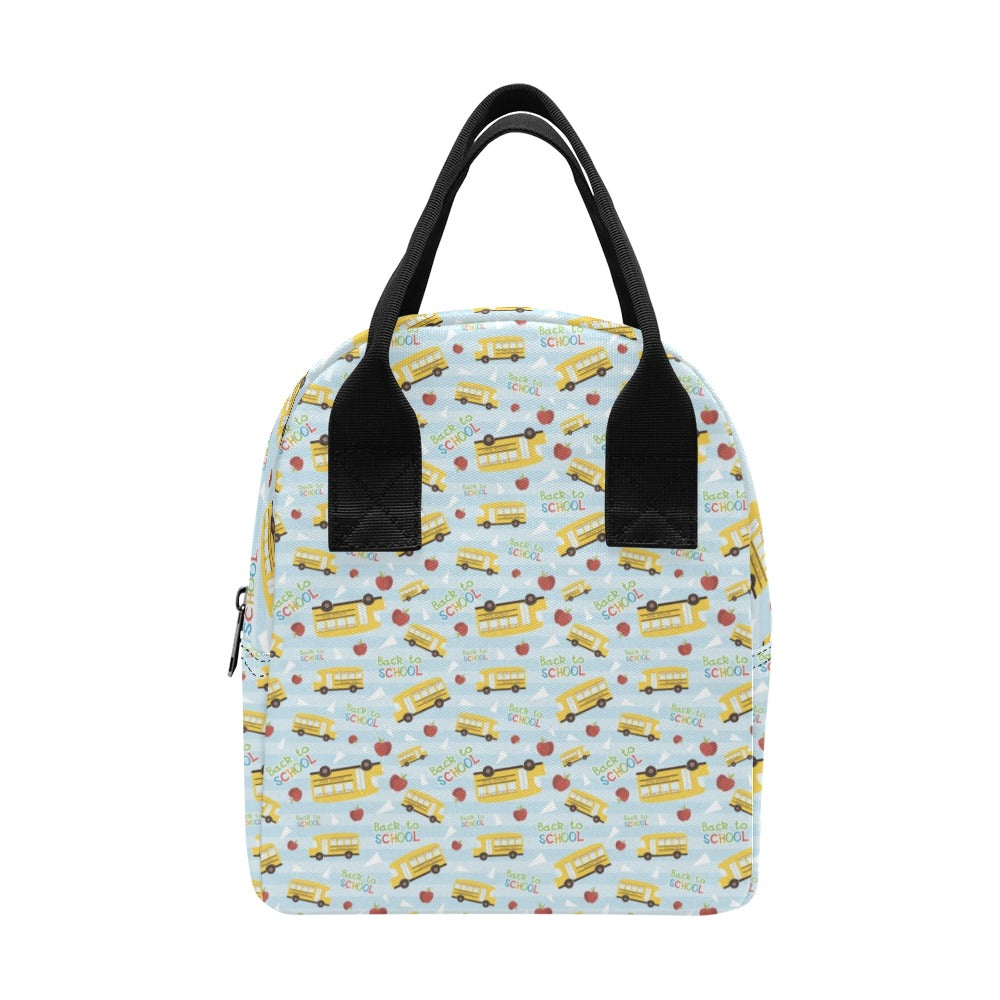 School Bus Back To School Print Design LKS303 Insulated Lunch Bag