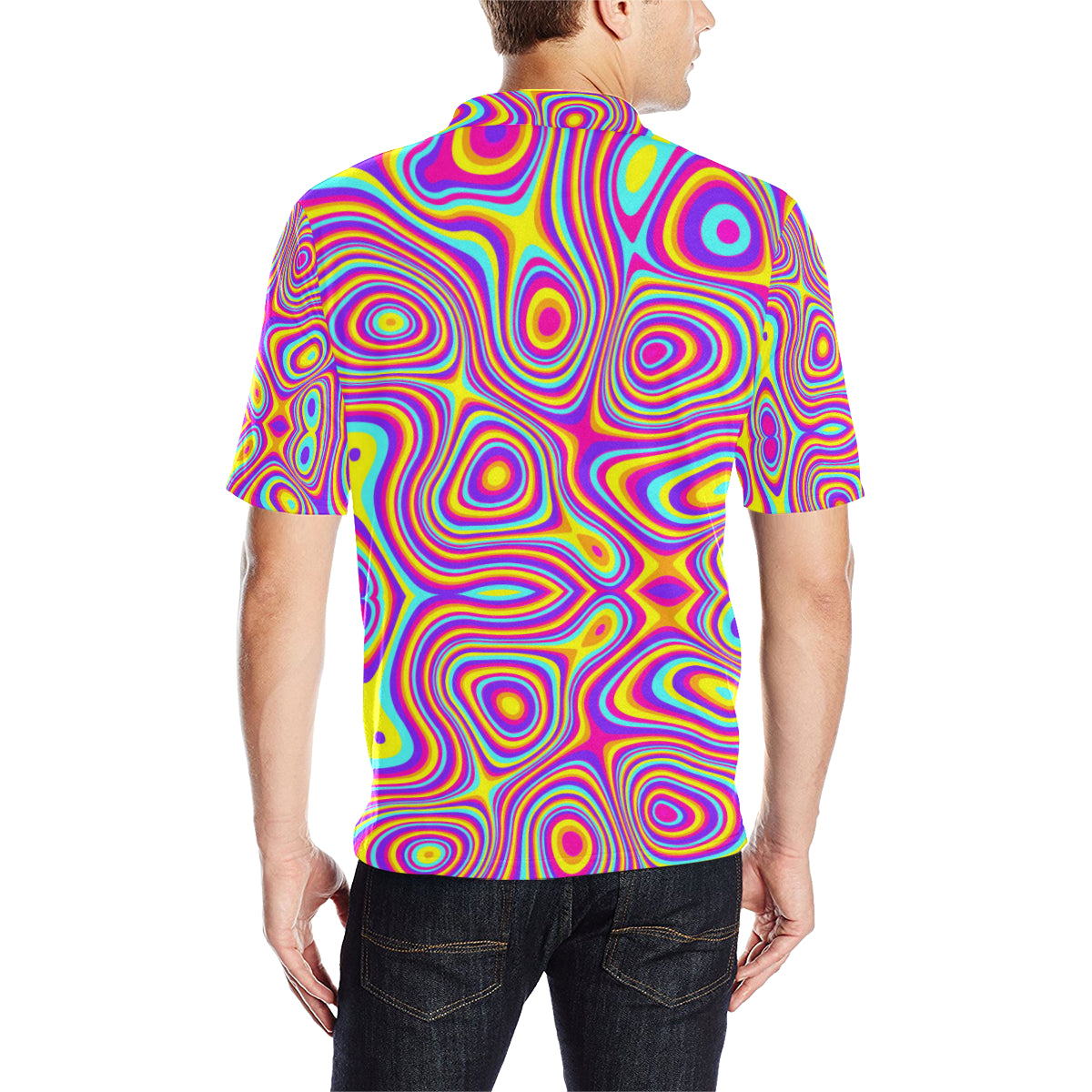 Liquid Pattern Print Design 06 Men Polo Shirt