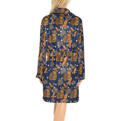 Cowboy Pattern Print Design 03 Women's Fleece Robe