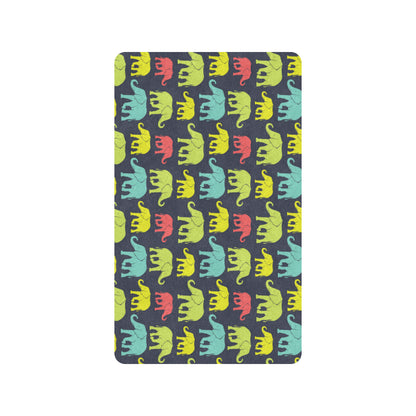Elephant Neon Color Print Pattern Rubber Doormat