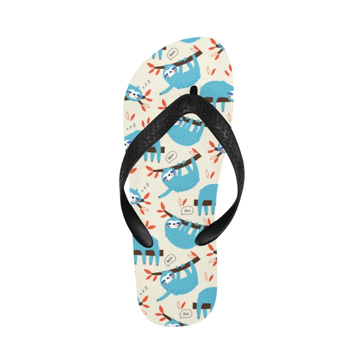 Sloth Print Design LKS3011 Flip Flops