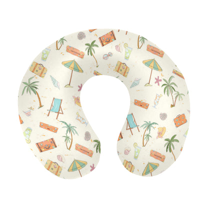 Beach Themed Pattern Print Design 05 U-Shaped Travel Neck Pillow