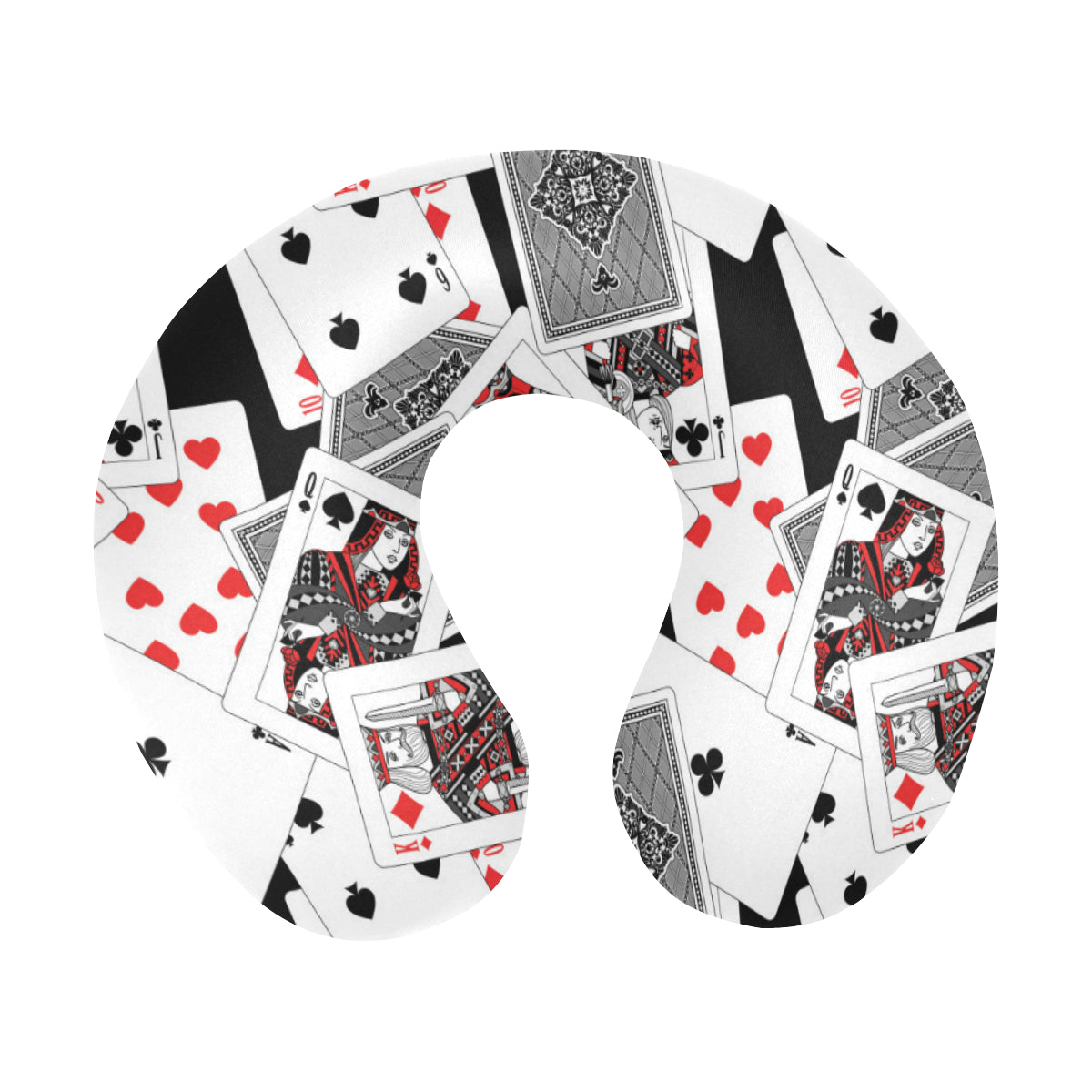 Poker Cards Pattern Print Design A04 U-Shaped Travel Neck Pillow