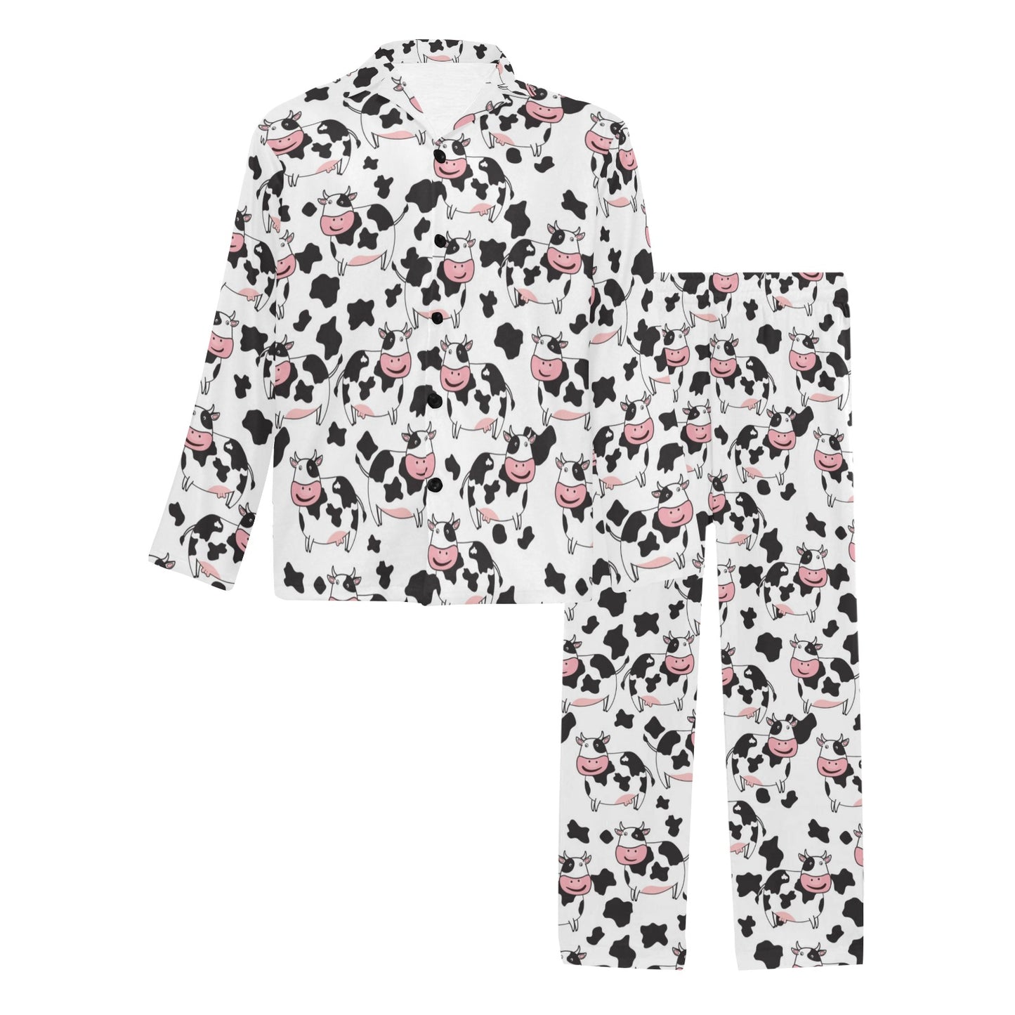 Cow Pattern Print Design 02 Men's Long Pajama Set