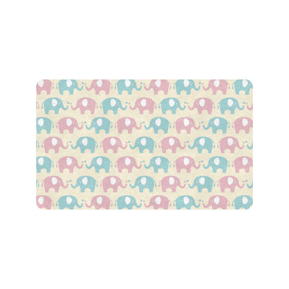 Elephant Baby Pastel Print Pattern Rubber Doormat