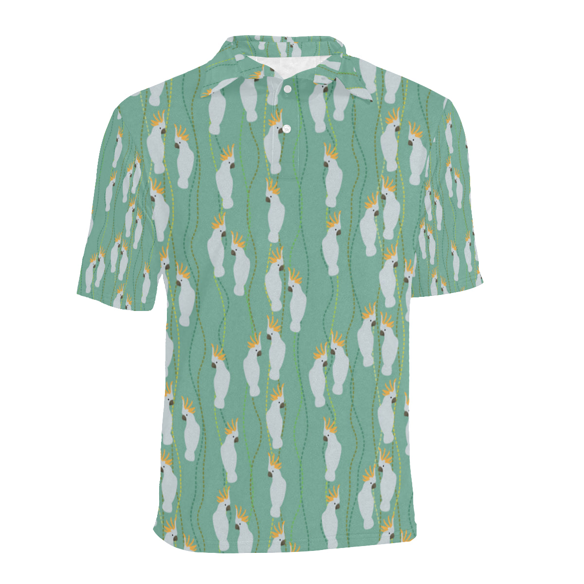 Cockatoo Pattern Print Design 01 Men Polo Shirt