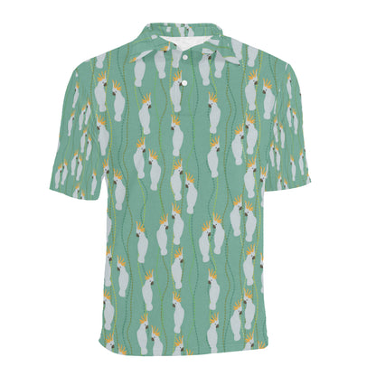 Cockatoo Pattern Print Design 01 Men Polo Shirt