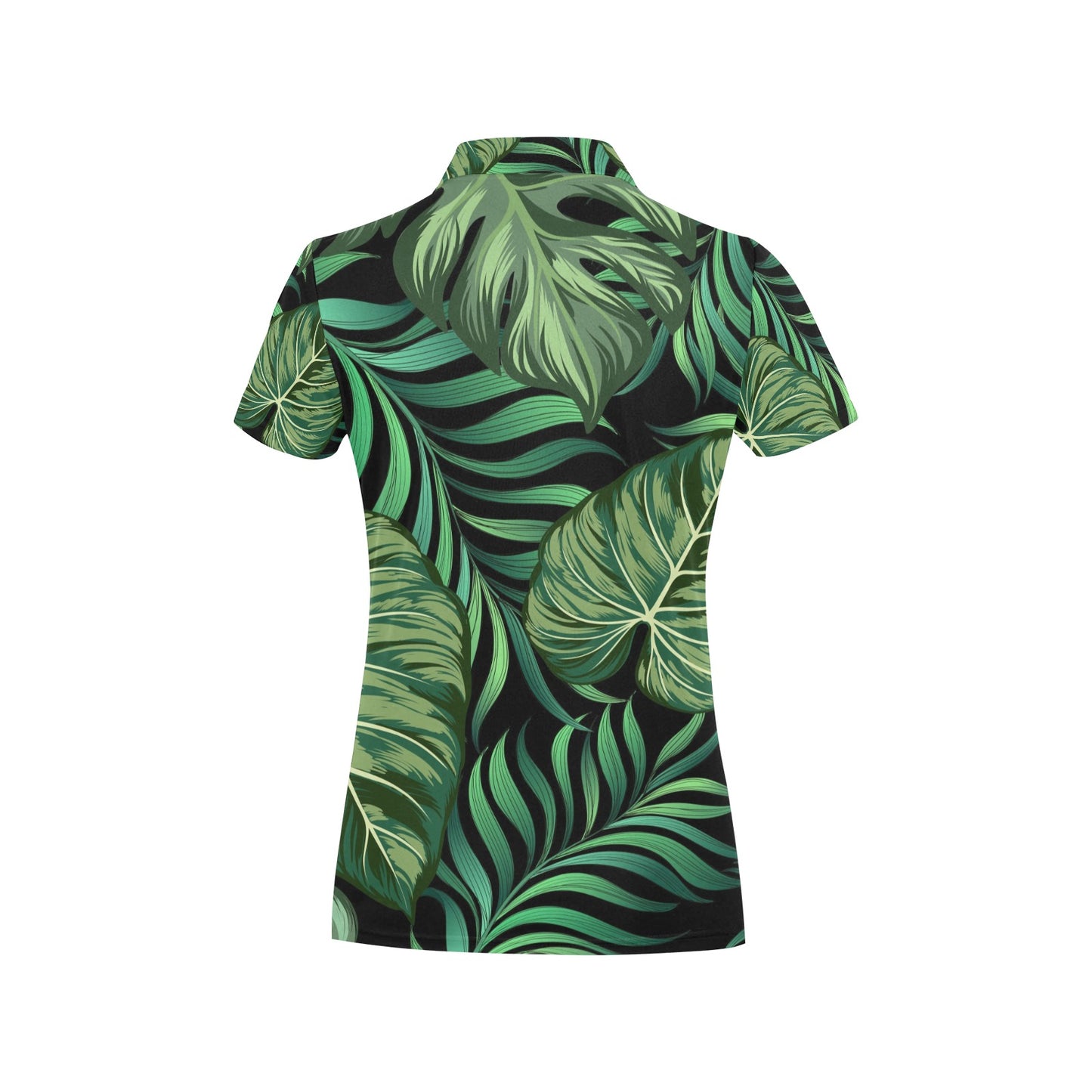 Green Fresh Tropical Palm Leaves Women's Polo Shirt