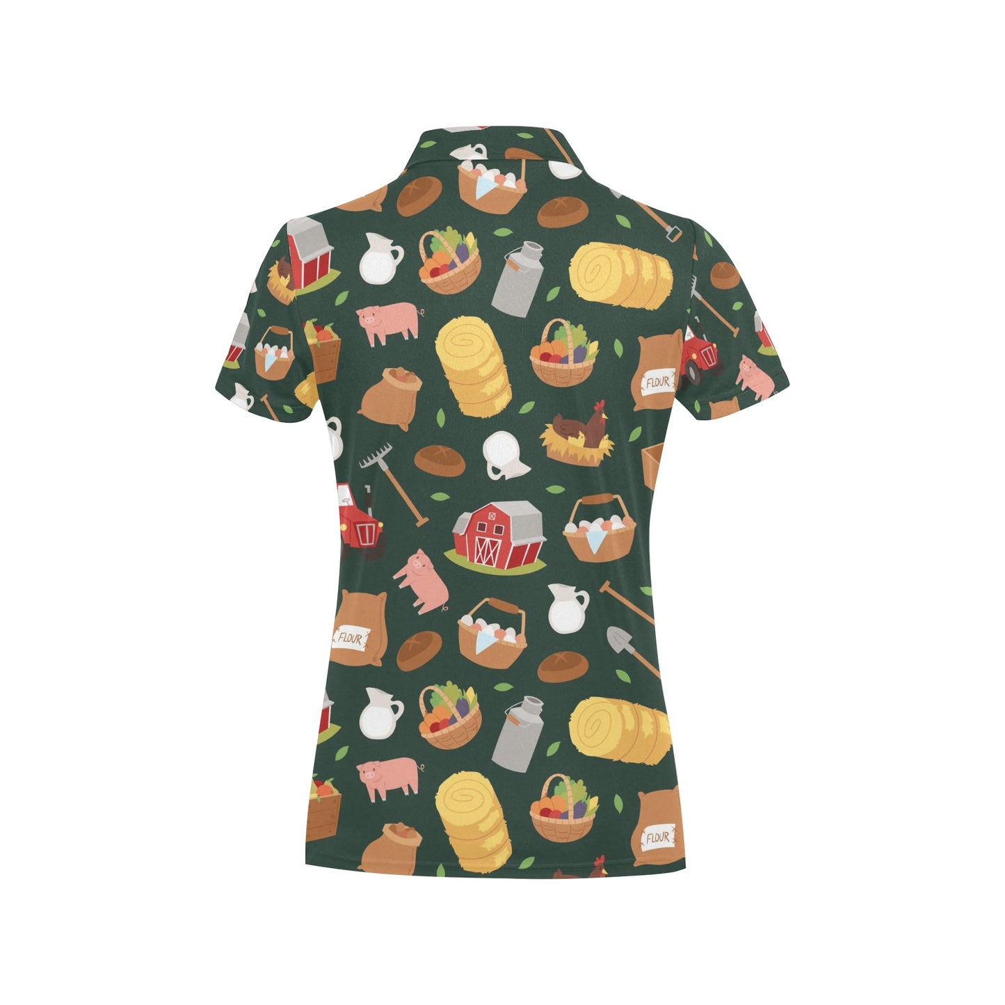 Agricultural Farm Print Design 02 Women's Polo Shirt