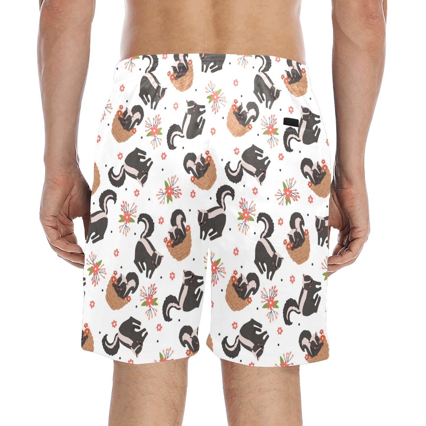 Skunk Print Design LKS304 Men's Swim Trunks Beach Shorts