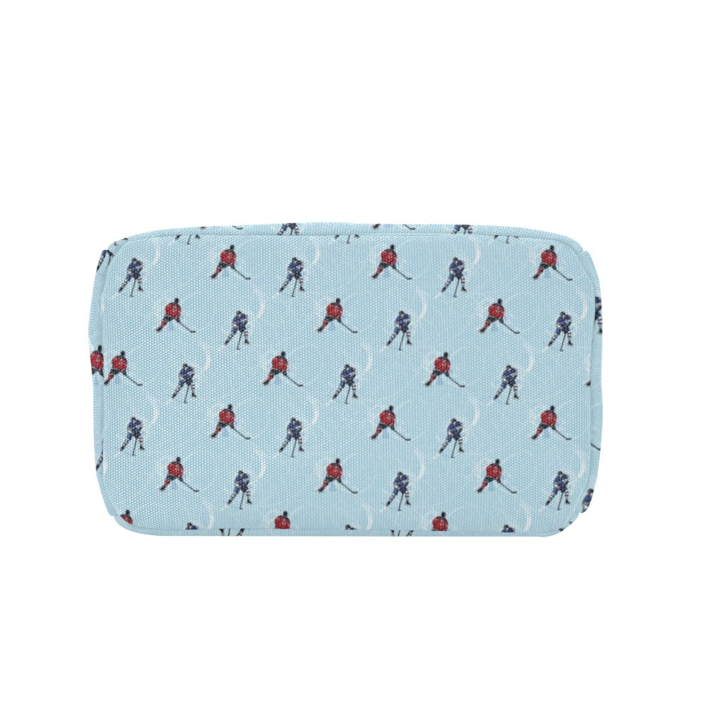 Hockey Player Print Design LKS302 Insulated Lunch Bag