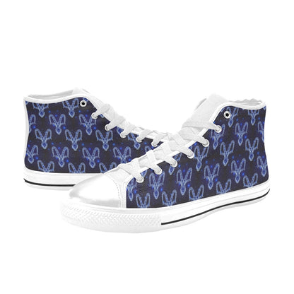 Goat Print Design LKS401 Men's High Top Canvas Shoes