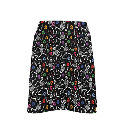 Skeleton Print Design LKS307 17" Golf & Pickleball Skort with Pockets