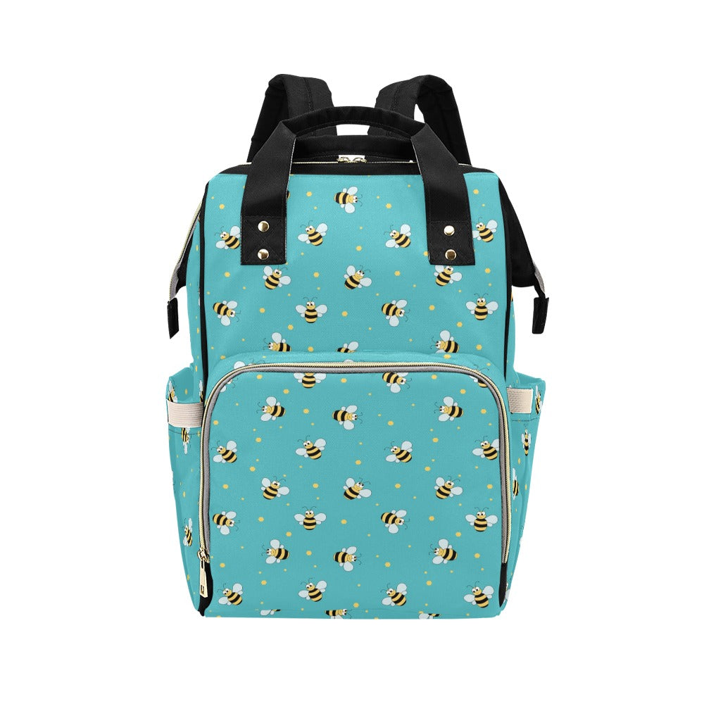 Bee With Dot Print Design LKS309 Diaper Bag Backpack