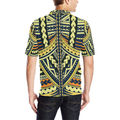 Polynesian Tattoo Print Men Polo Shirt