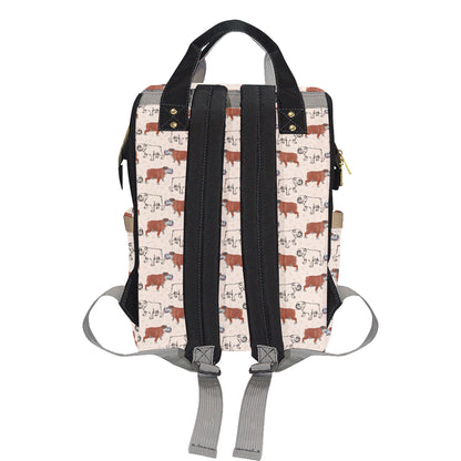 Bulldogs Pattern Print Design 04 Diaper Bag Backpack