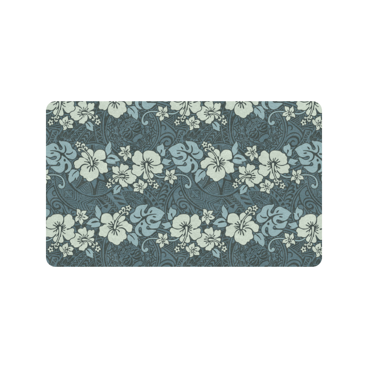 Flower Hawaiian Hibiscus Style Print Pattern Rubber Doormat