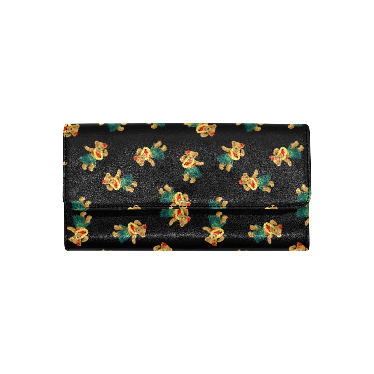 Hula Bear Pattern Print Design 06 Women's Trifold Wallet