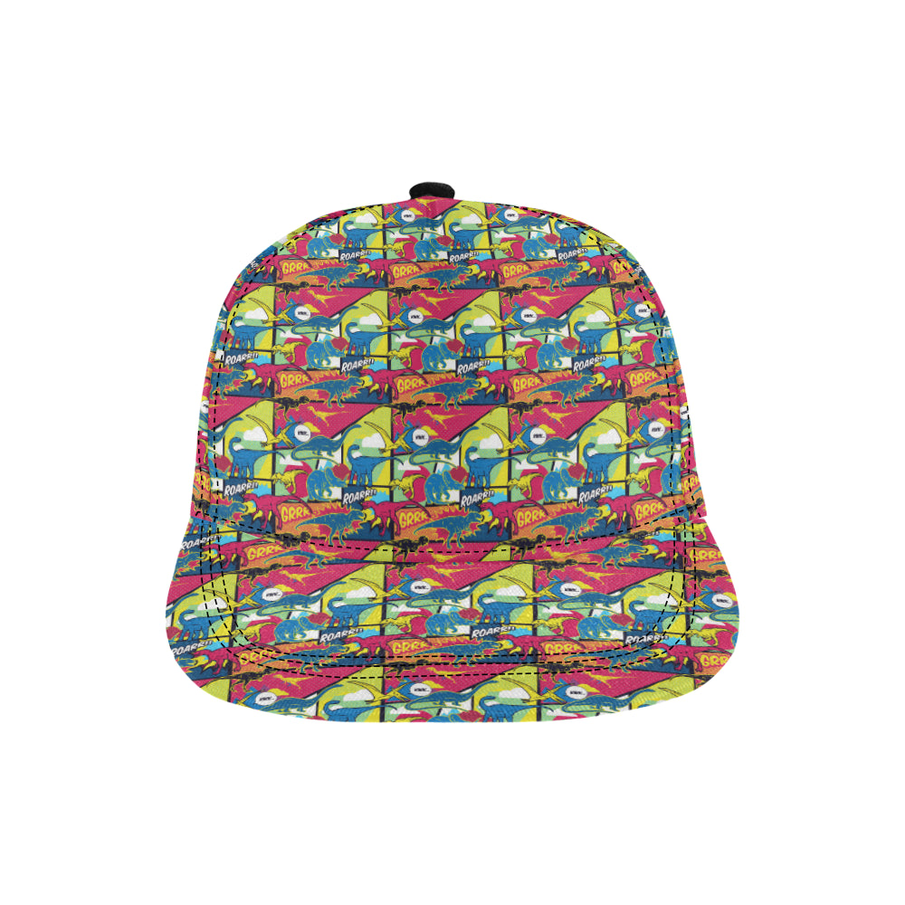 Dinosaur Comic Pop Art Style Snapback Cap