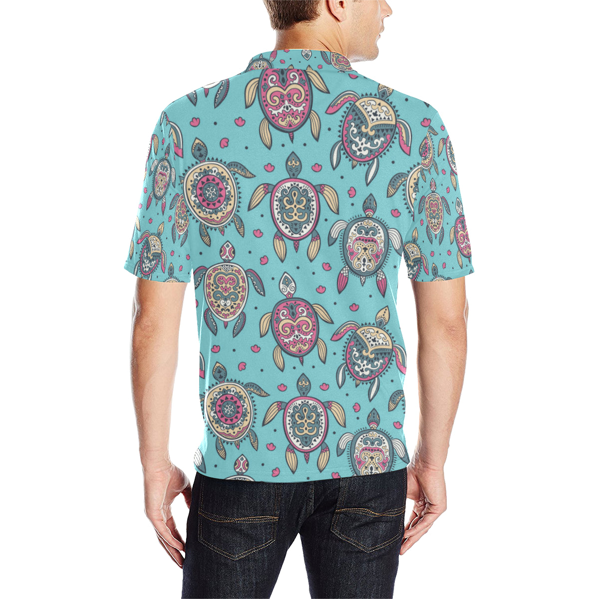 Sea Turtle Art Pattern Men Polo Shirt