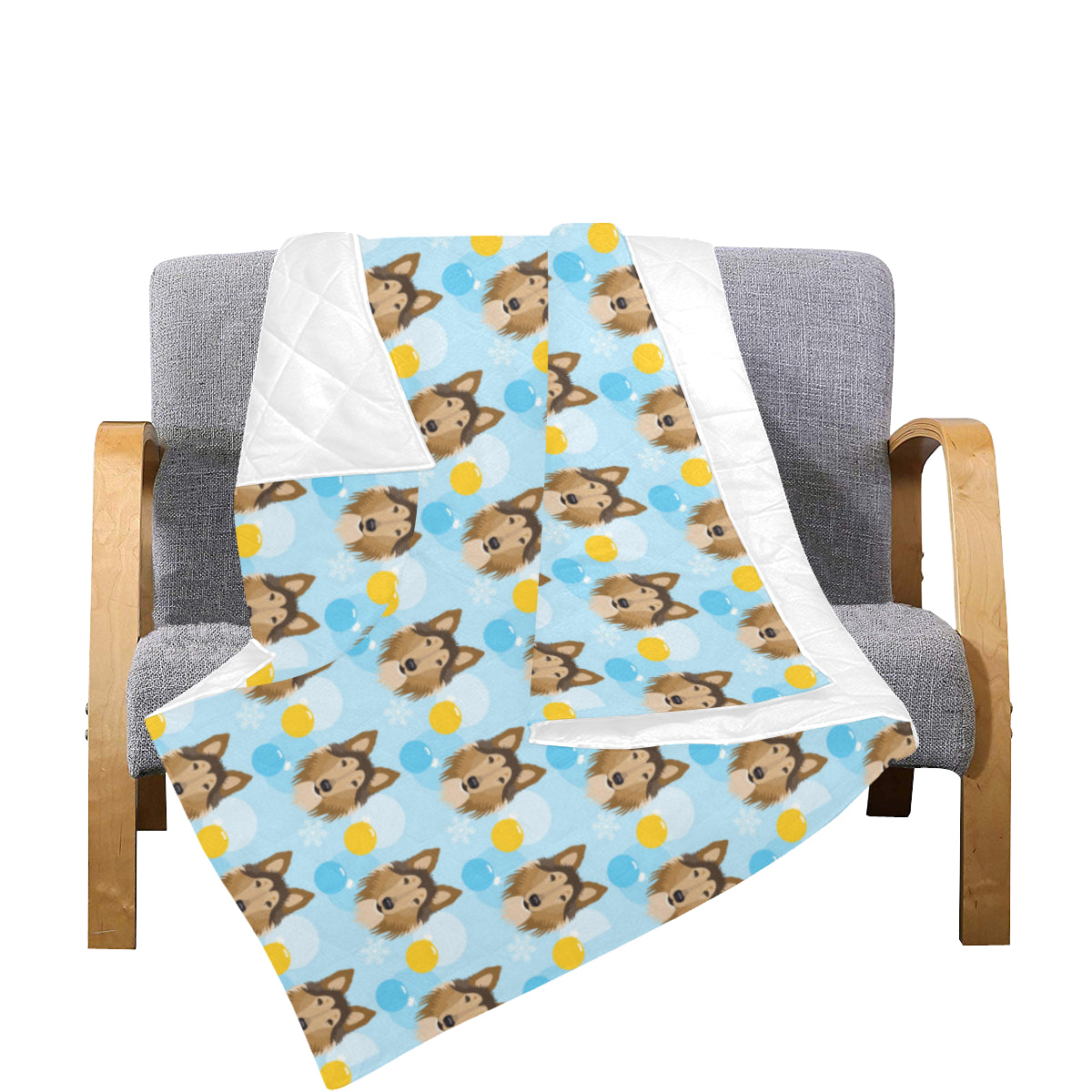 Collies Pattern Print Design 02 Premium Quilt
