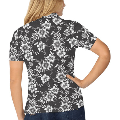 Gerberas Pattern Print Design GB02 Women's Polo Shirt