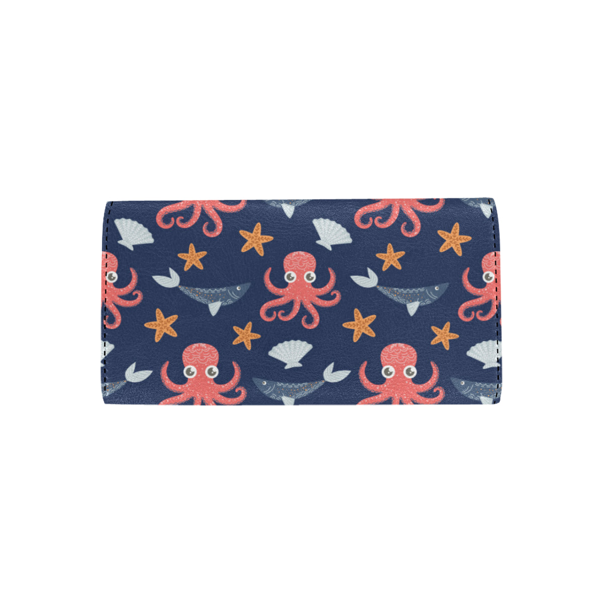 Octopus Pattern Print Design A04 Women's Trifold Wallet