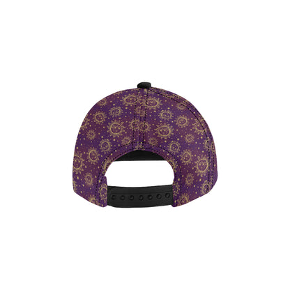 Sun Moon Star Design Themed Print Snapback Cap