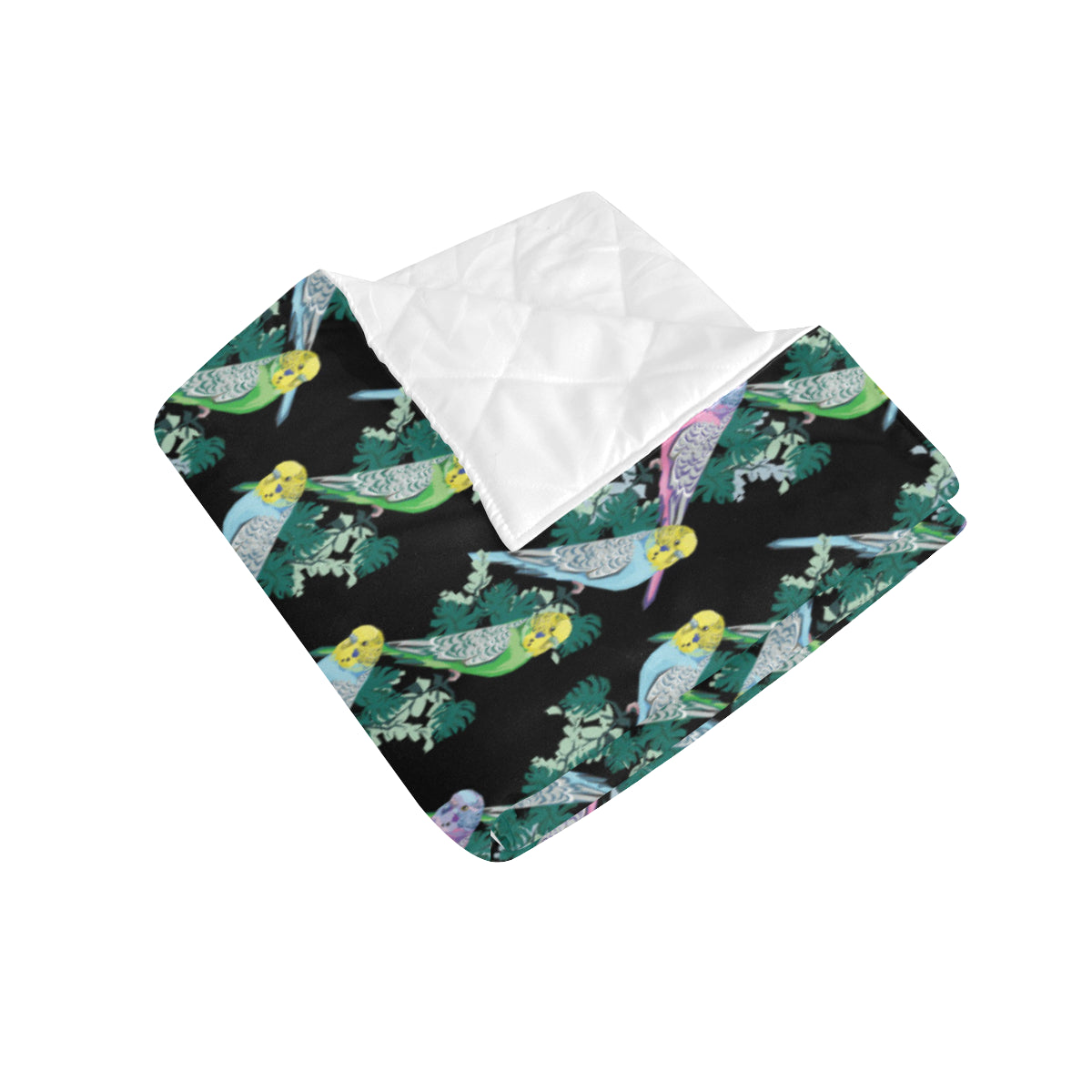 Budgerigar Pattern Print Design 03 Premium Quilt