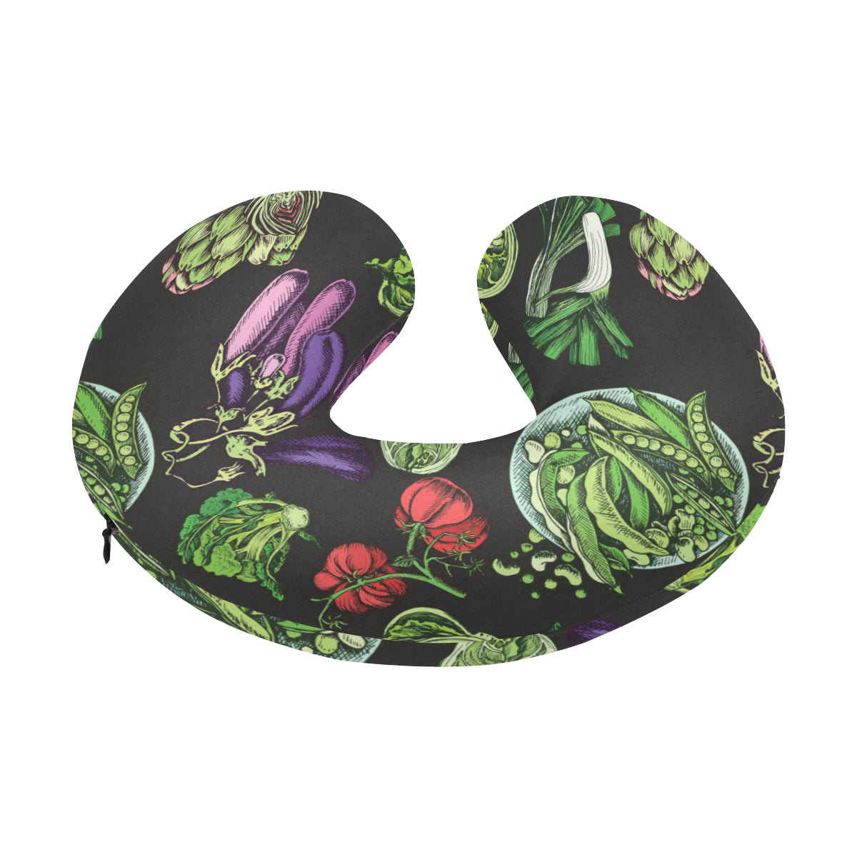 Lettuce Pattern Print Design 01 U-Shaped Travel Neck Pillow