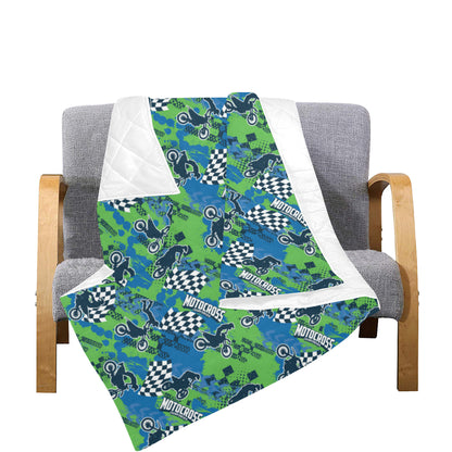 Motocross Pattern Print Design 04 Premium Quilt