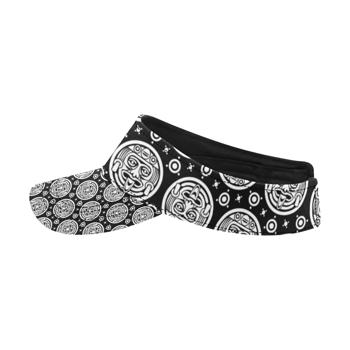 Calendar Aztec White Black Print Pattern Unisex Sun Visor
