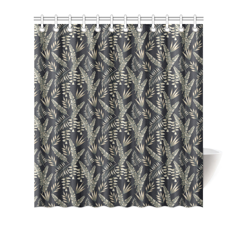 Banana Leaf Pattern Print Design 07 Shower Curtain
