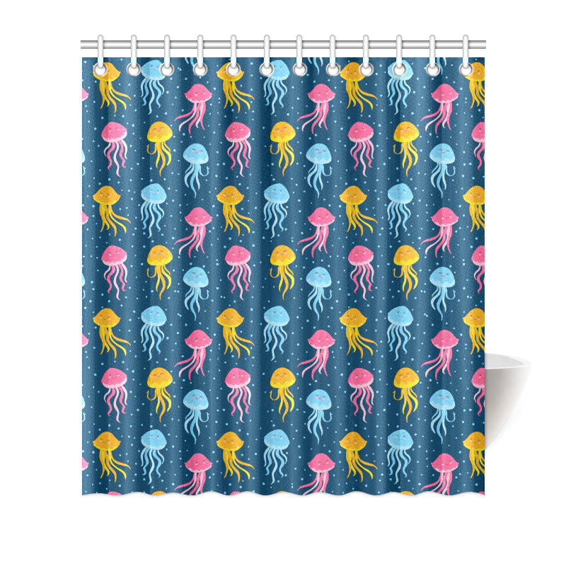 Jellyfish Pattern Print Design 04 Shower Curtain