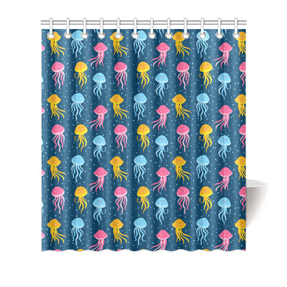 Jellyfish Pattern Print Design 04 Shower Curtain