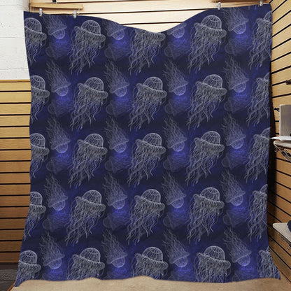 Jellyfish Pattern Print Design 02 Premium Quilt