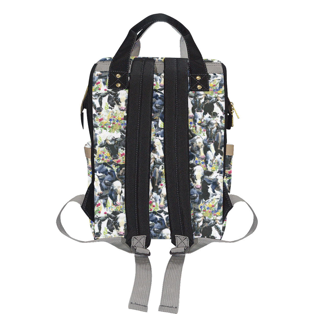 Cow Watercolor Print Pattern Diaper Bag Backpack