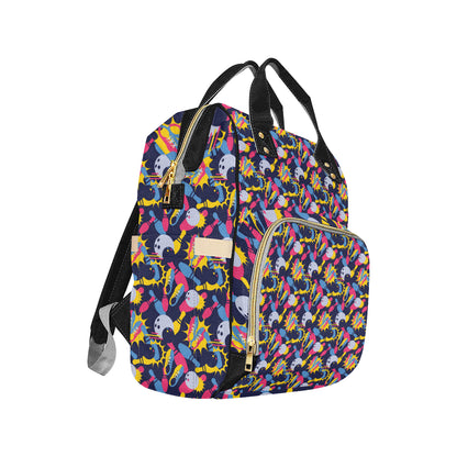Bowling Pattern Print Design 02 Diaper Bag Backpack